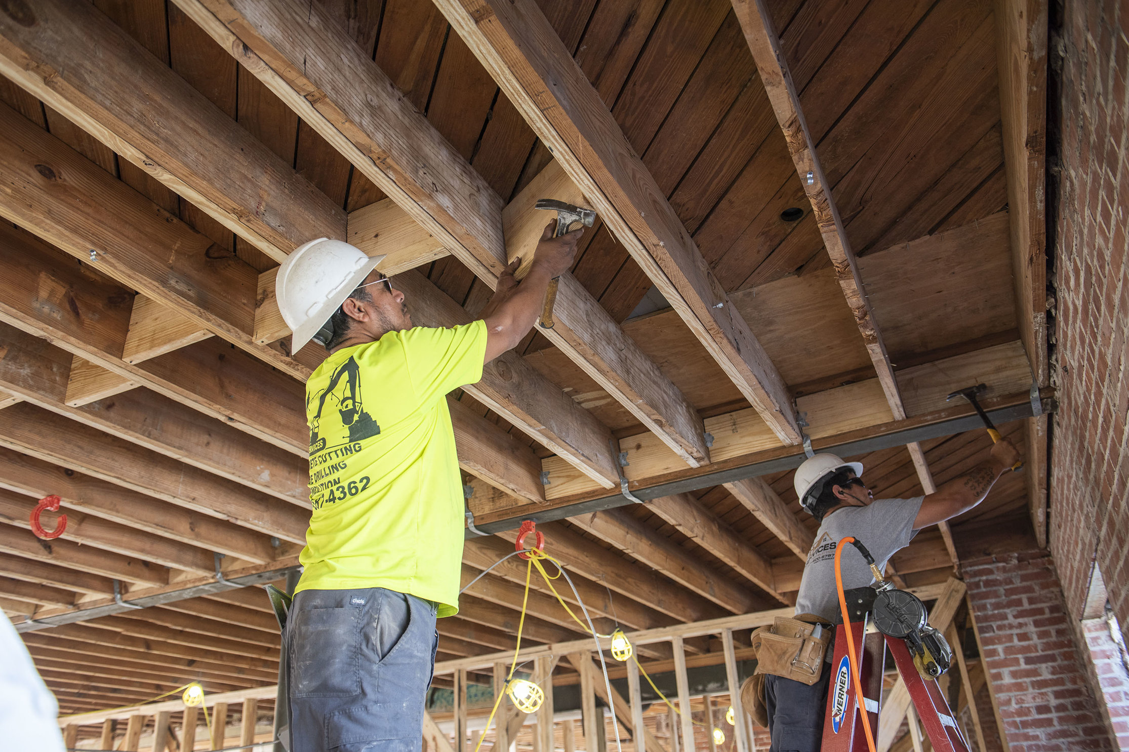 Structural Rough Carpentry Rough Carpentry Crew Reinforces Interior Structure at Peoples Bank