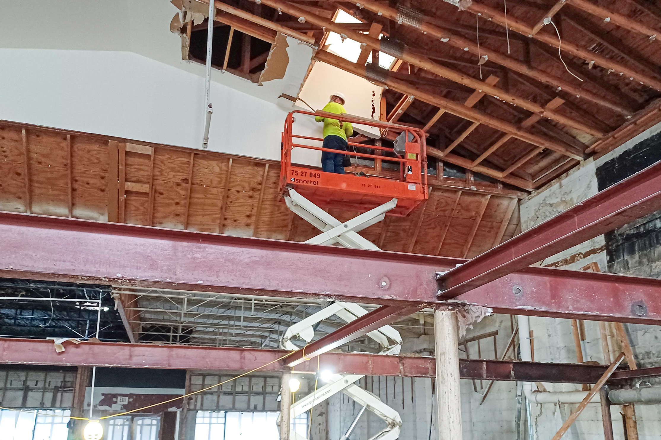 Ceiling Drywall Is Removed at 635 Cleveland Street