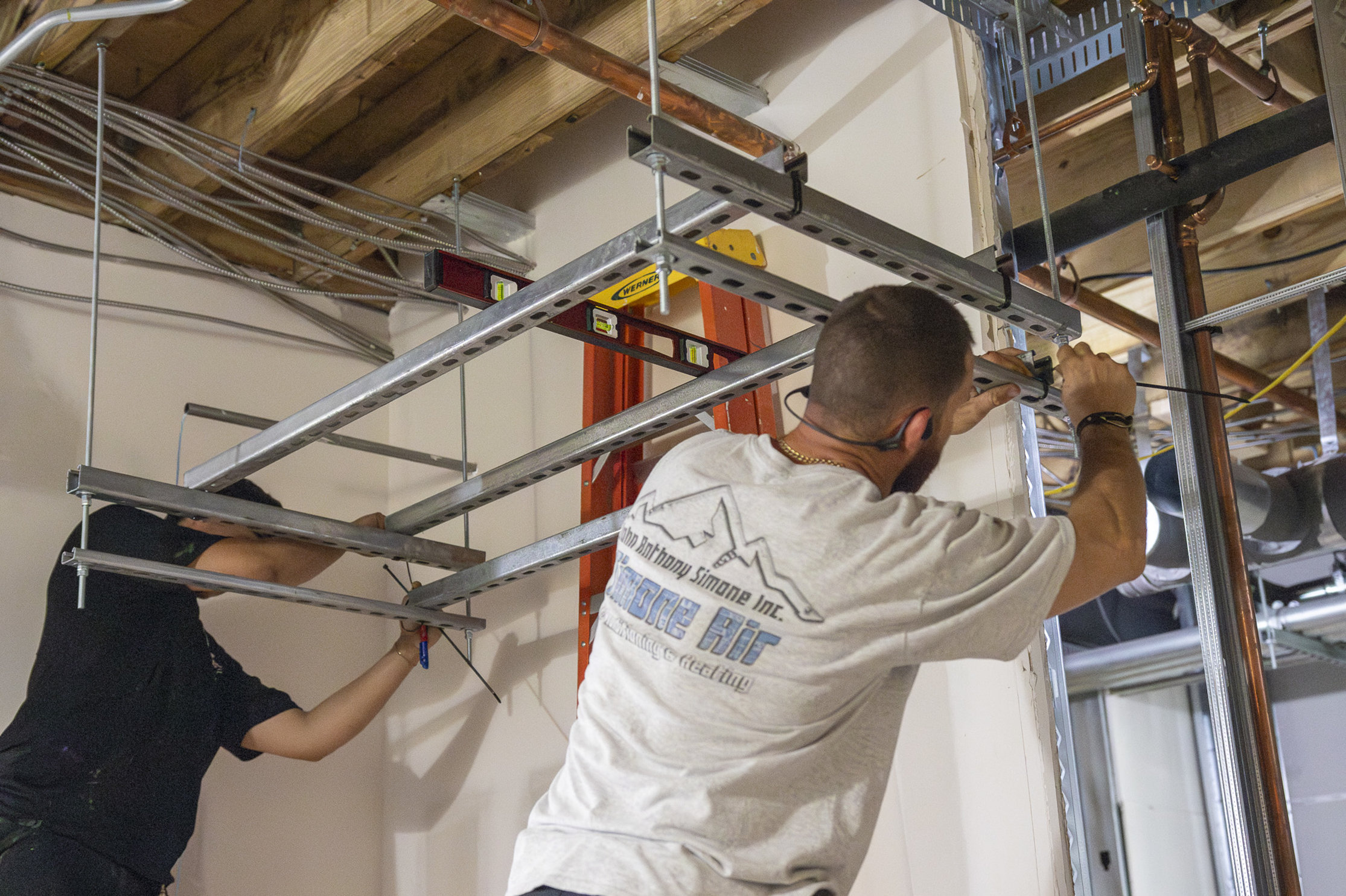 Hvac Rack Support Overhead HVAC Support System is Installed at the Peoples Bank Building