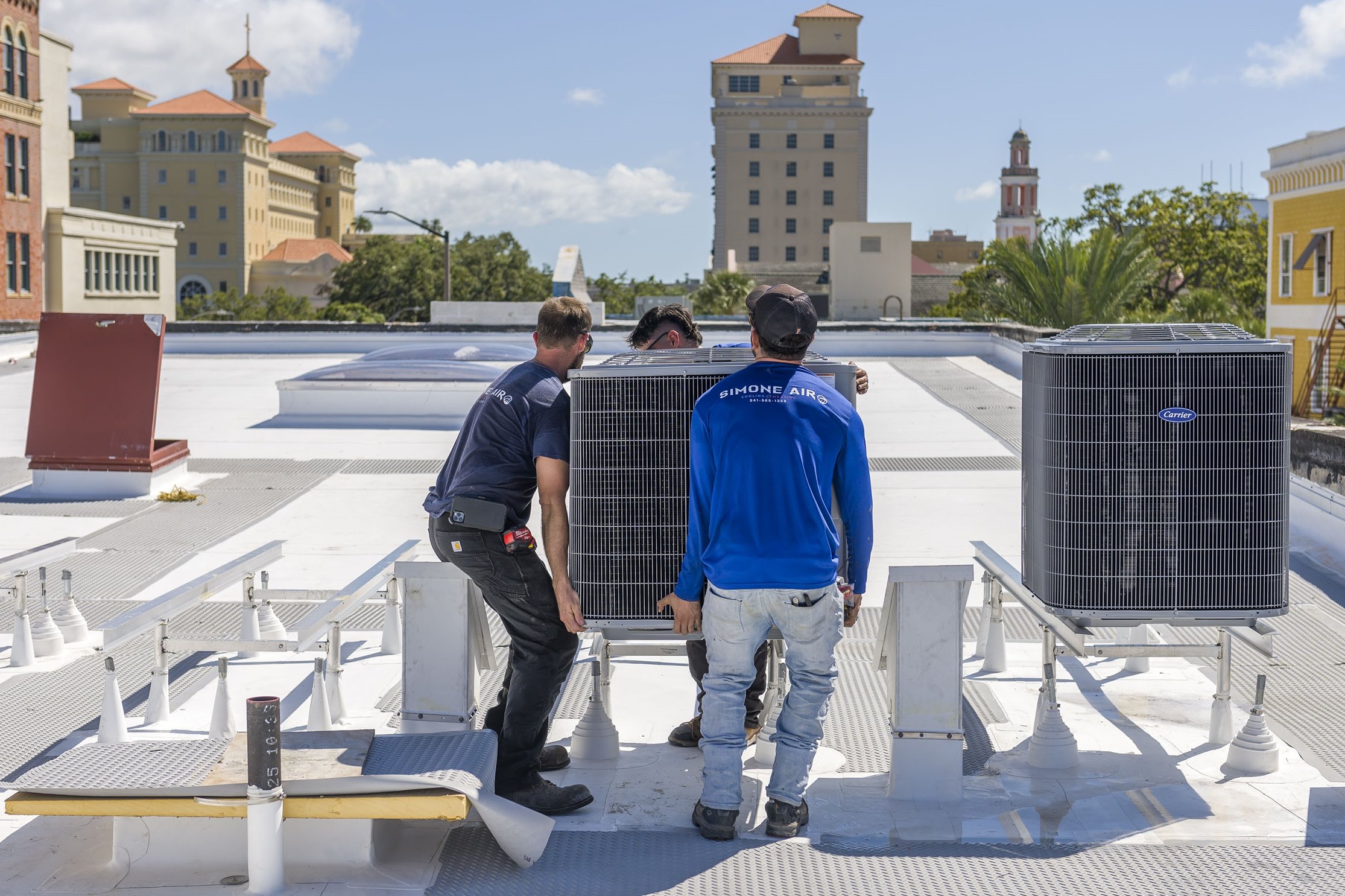 Rooftop HVAC Upgrades in Progress at the Peoples Bank Building