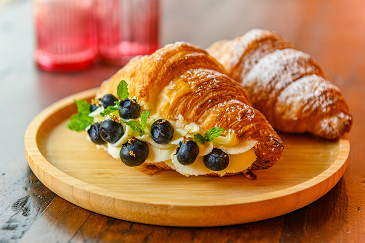 Nubo’s croissants are part of the café’s European-inspired bakery offerings, served alongside coffee, pastries, desserts and Ukrainian comfort food.