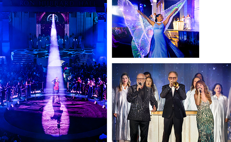 “The Future Is Calling” fills the stage as world-class musicians unite in an original anthem composed in honor of L. Ron Hubbard Hall.