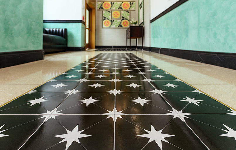 From decorative flooring to handcrafted finishes, the restoration balances historic authenticity with modern functionality, preserving the character of one of downtown Clearwater’s most prominent buildings.